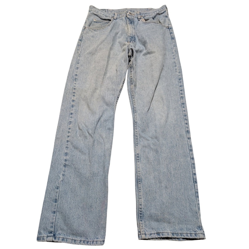 Wrangler Jeans Mens 34x32 (32x31) Light Blue Silver Edition Straight Leg Vintage
